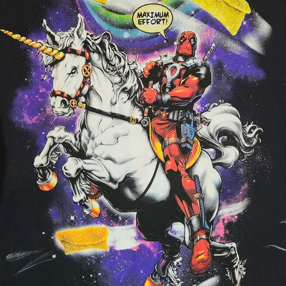 (158) Marvel's Deadpool Graphic T-Shirt,  Size: Small Color: Black - Picture 5 of 14